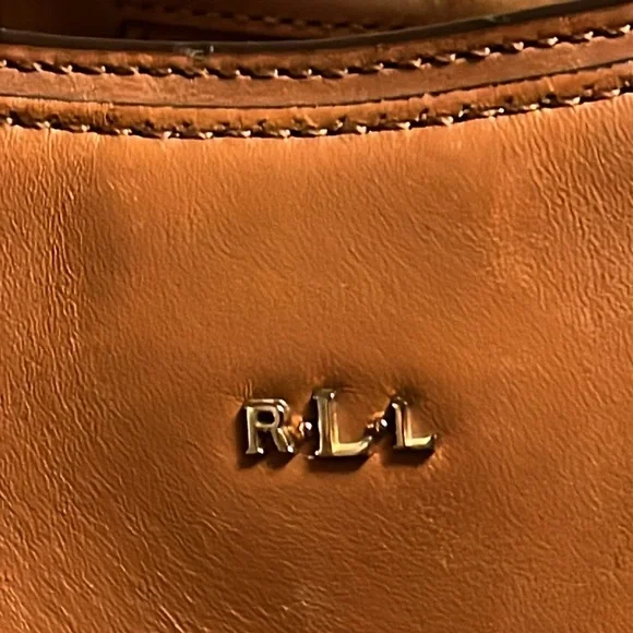 Ralph Lauren burgundy/ brown cow hide  Leather Hobo Bag, good preowned bag - Picture 7 of 17